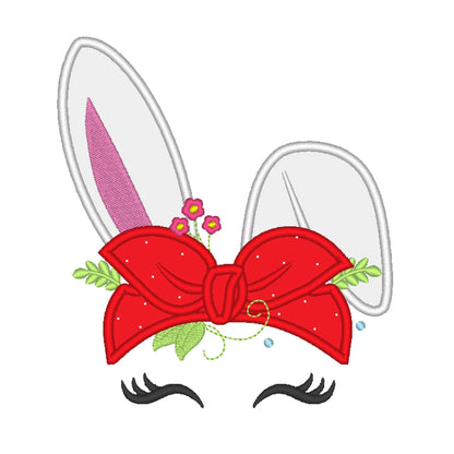 Bunny Girl with Flowers and Bandanna