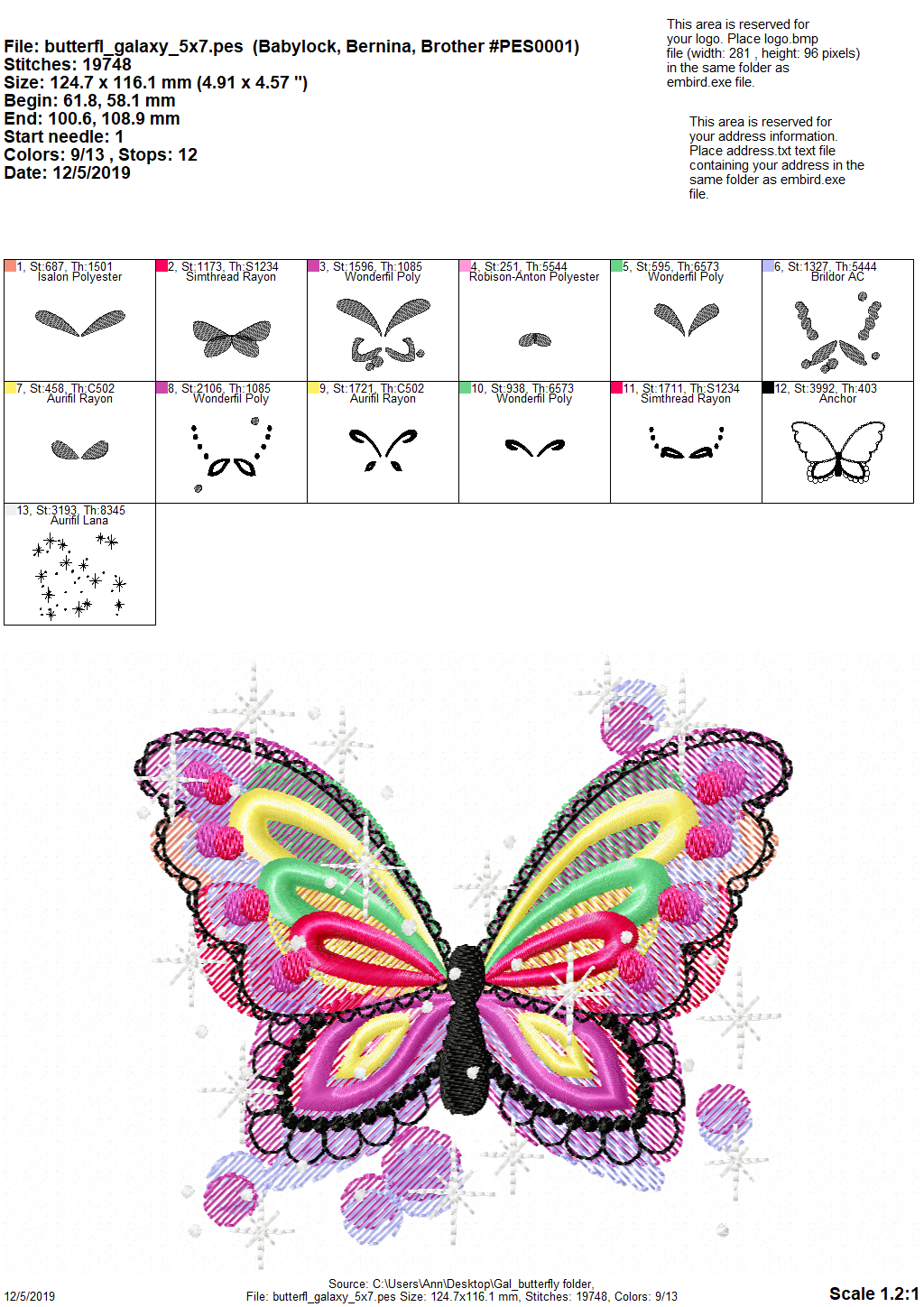 Galaxy Sparkling Butterfly