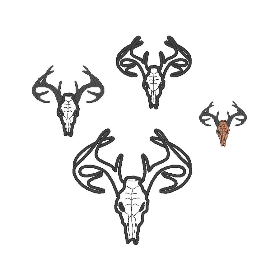 Buck Deer Skull Applique