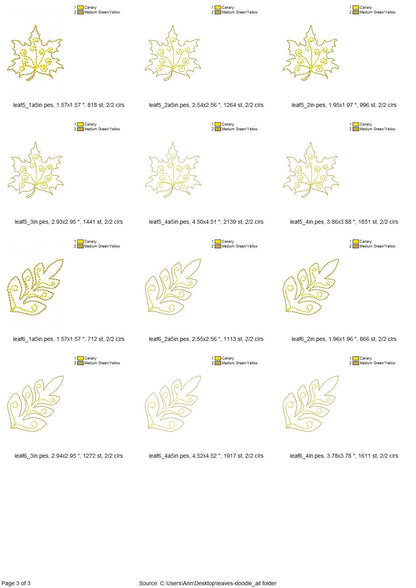 Summer Fall Leaf ITH Set of 7