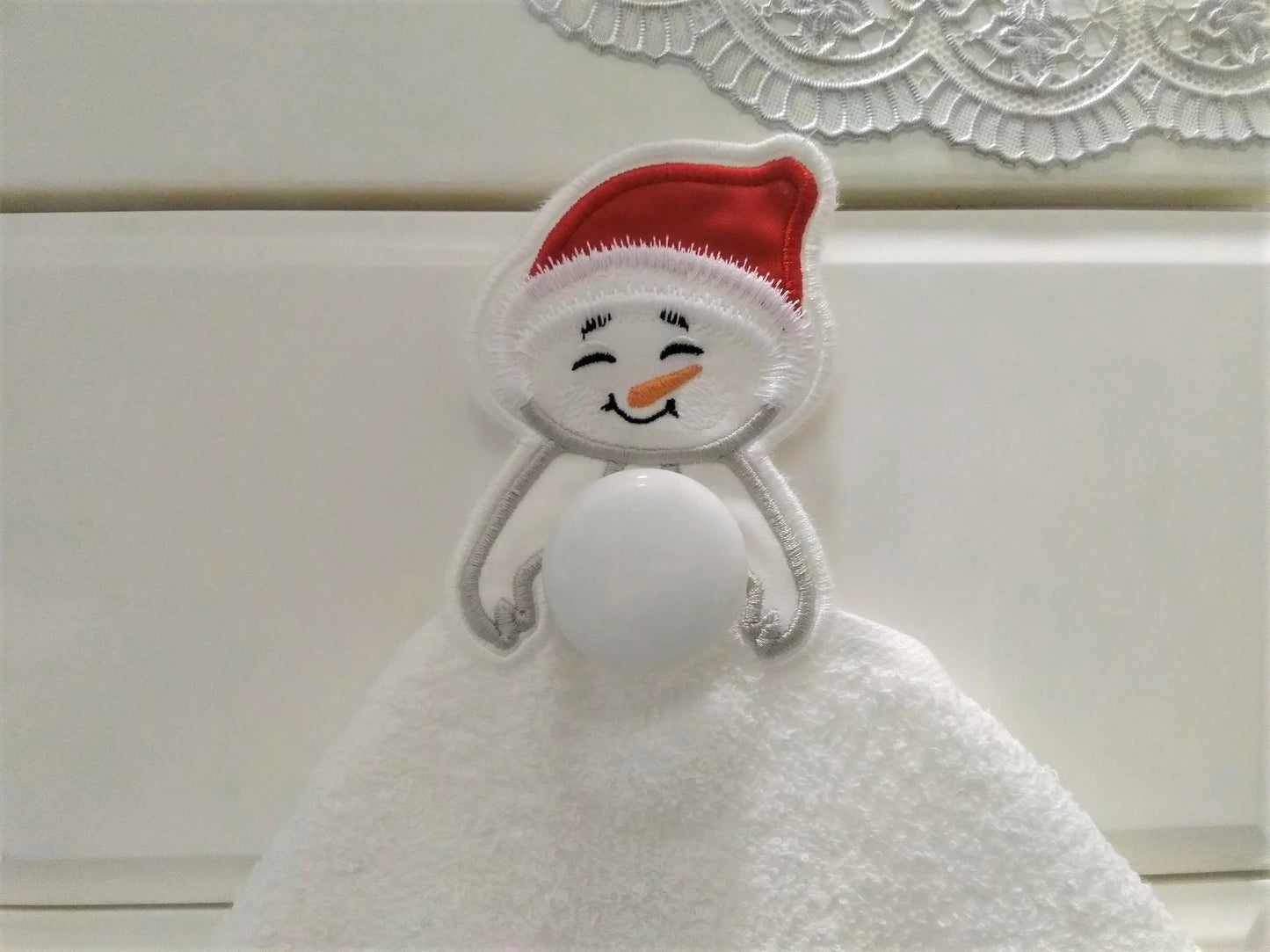 Snowman Towel Hanging Hole Topper ITH