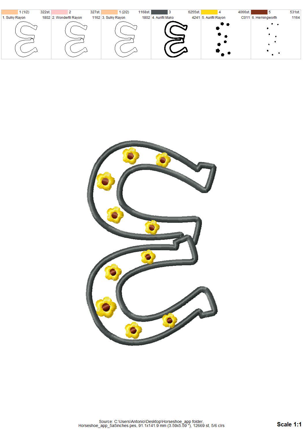 Floral Horseshoe Split Side Seam