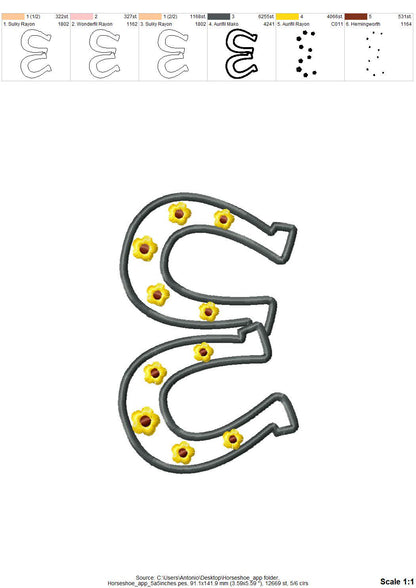 Floral Horseshoe Split Side Seam