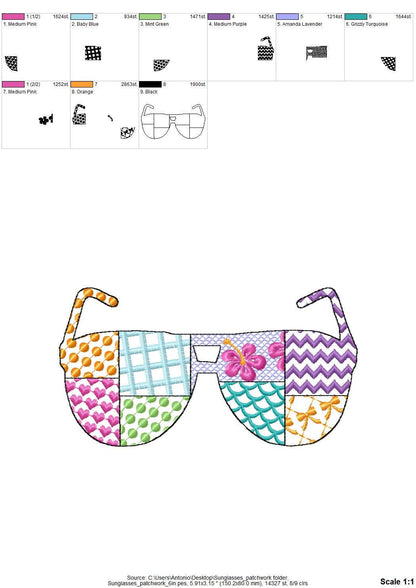 Patchwork Summer Sunglasses beach pool party outfit Sunglasses