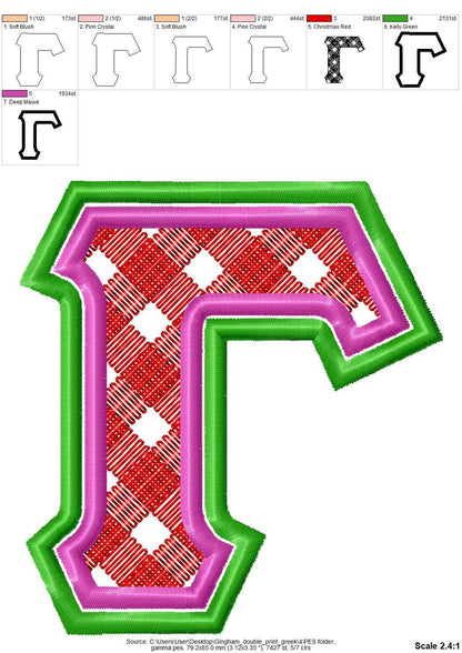 Gingham Plaid Sororities Greek Font