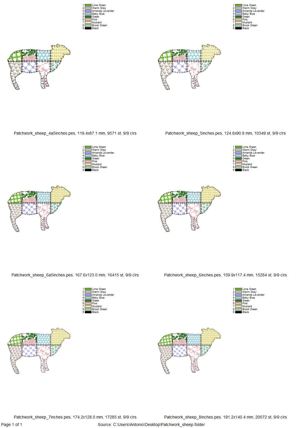Patchwork Patterend Sheep Lamb