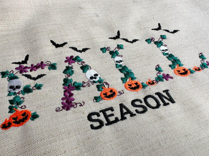 Fall season Halloween Font bat skull jack-o-lantern spooky scary floral