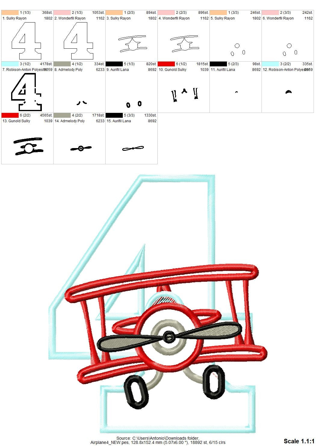 Airplane Birthday Number 4 Four