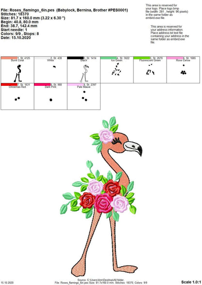 Pretty Floral Flamingo