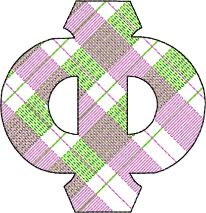Gingham Plaid Patterned Sororities Greek Font