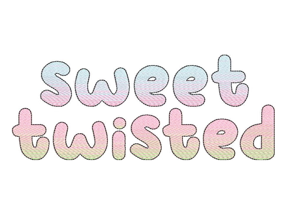 Iridescent 2-Color Ombre Gradient Bubble Font