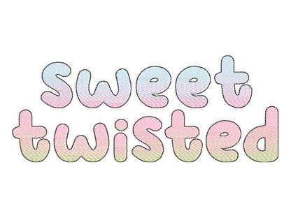 Iridescent 2-Color Ombre Gradient Bubble Font