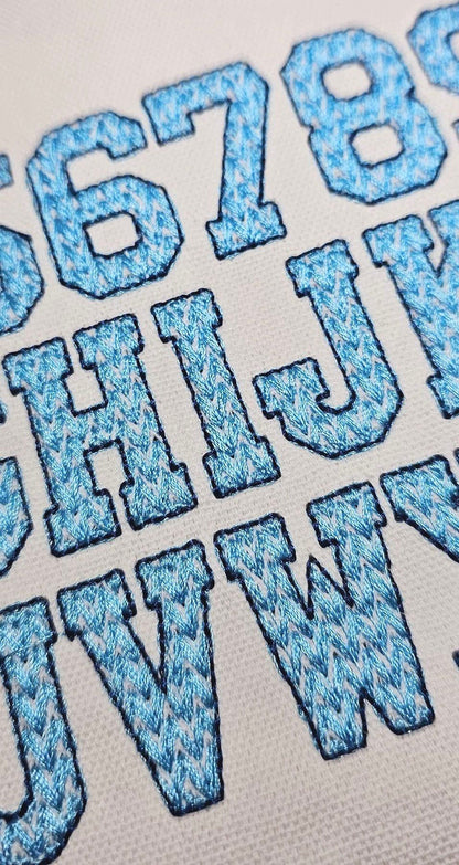 Knitted Knit Effect Light Stitch Sport Font