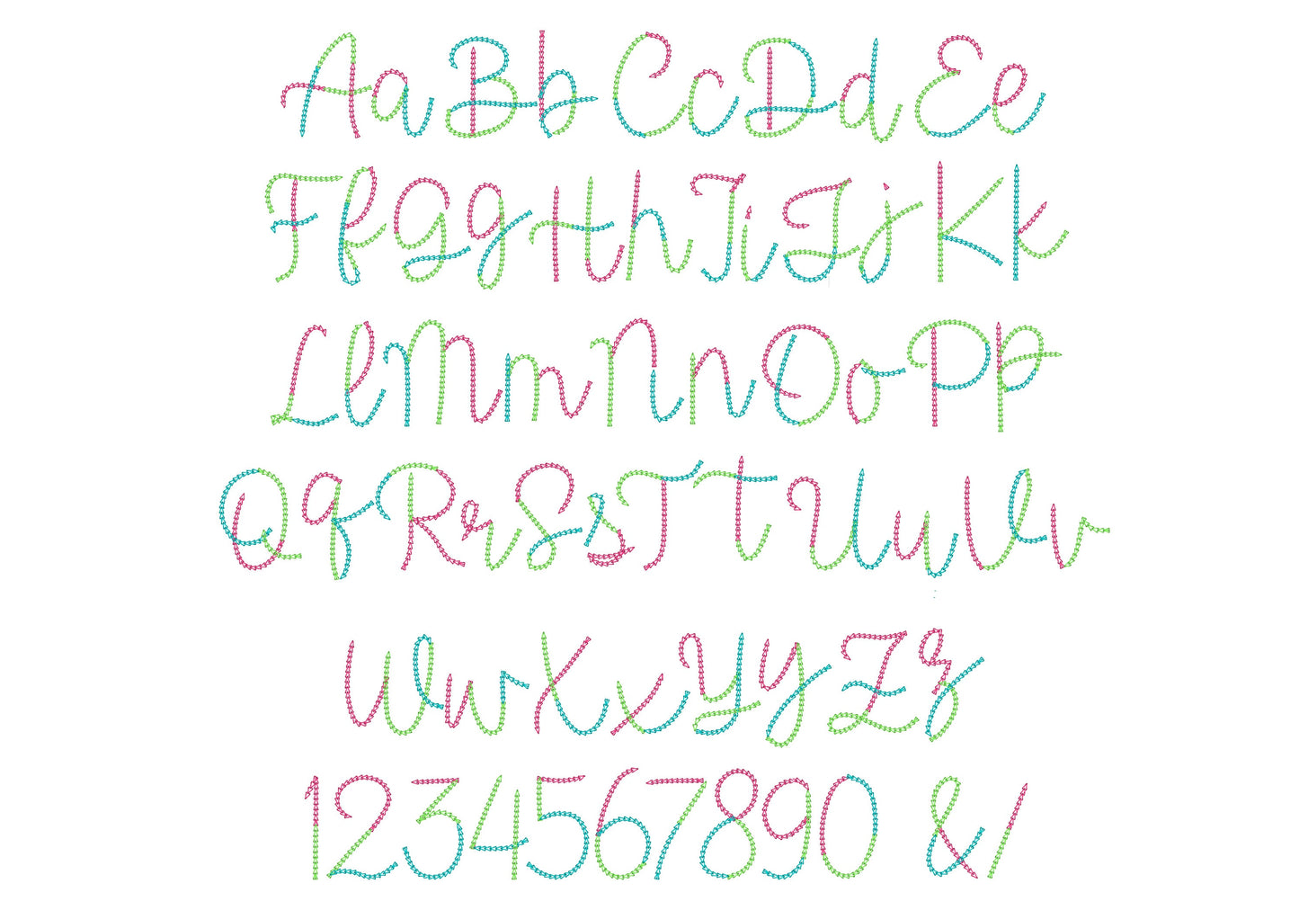 Color Smash Light Stitch Chain Font – Instant Download | Artapli