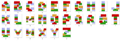 Bricks Fill Stitch Block Font