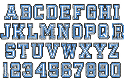 Mini Zig Zag Outline Double Applique Font