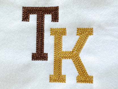 Chain Hand Stitch Effect Varsity Collegiate Font