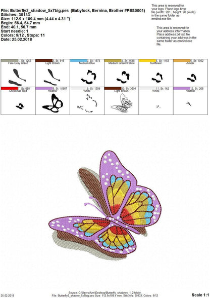 Realistic Butterfly with Shadow