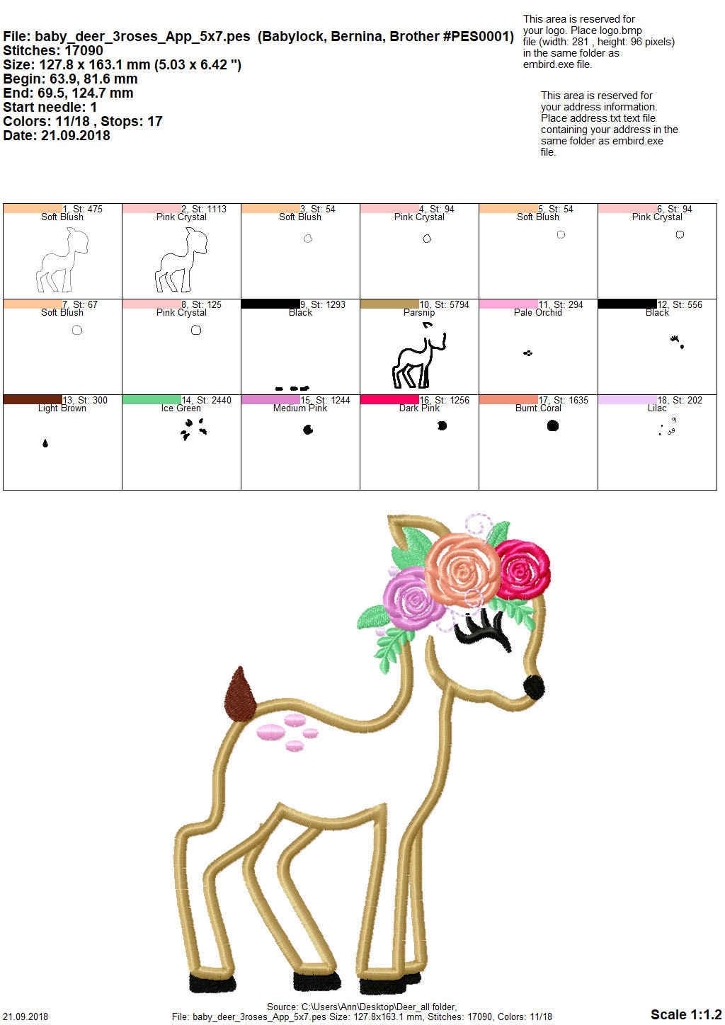 Little Baby Deer Fawn with Flowers