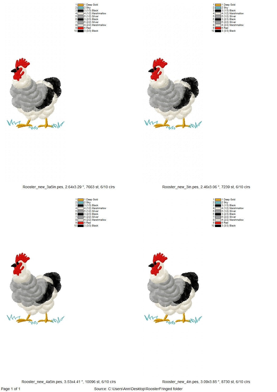 Fringed Farm Rooster