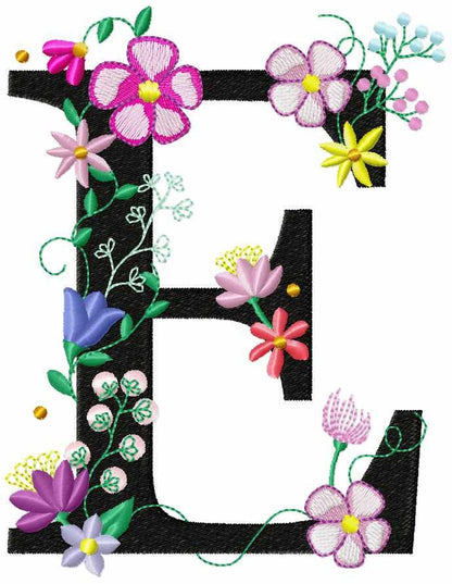 Floral Garden Flag Monogram Font