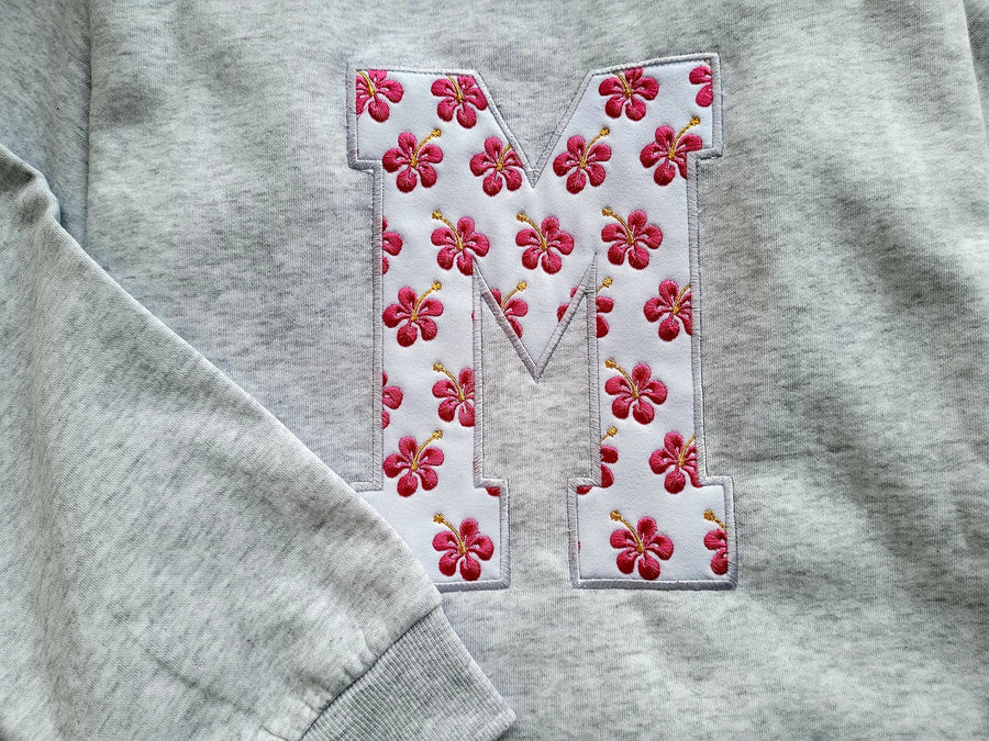 Flower Hibiscus Block Floral Font