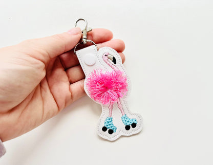 Fringed Flamingo Roller Keychain