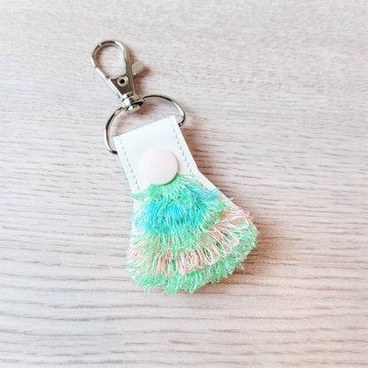 Fringed Mini Christmas Tree Keychain