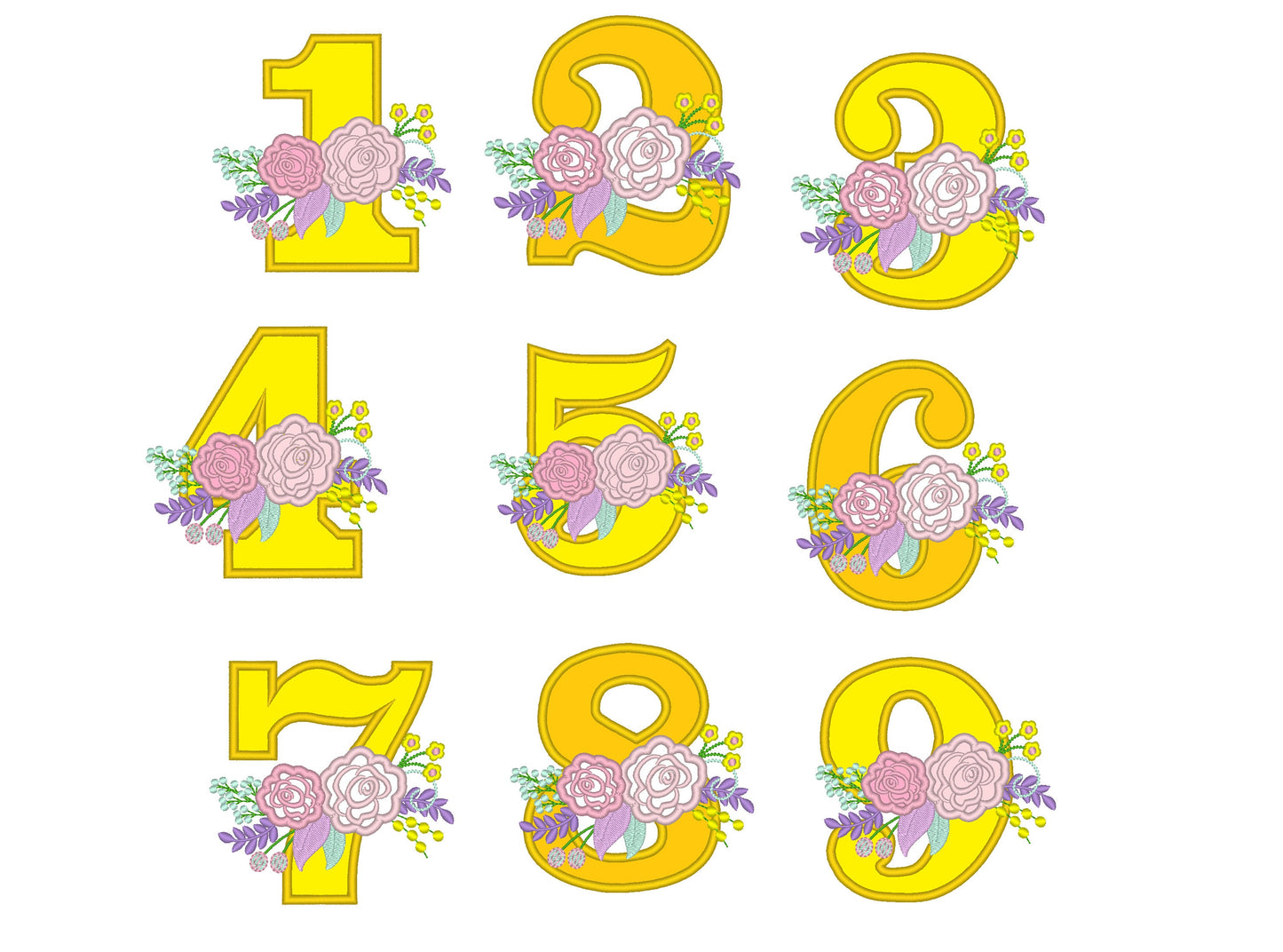 Shabby Chic Floral Birthday Numbers