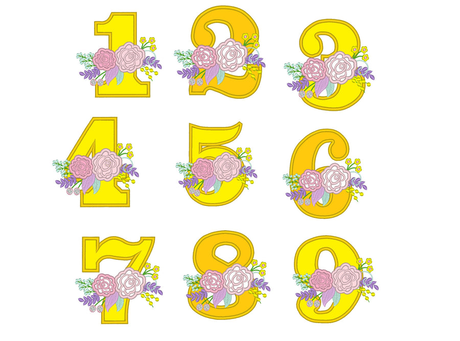 Shabby Chic Floral Birthday Numbers