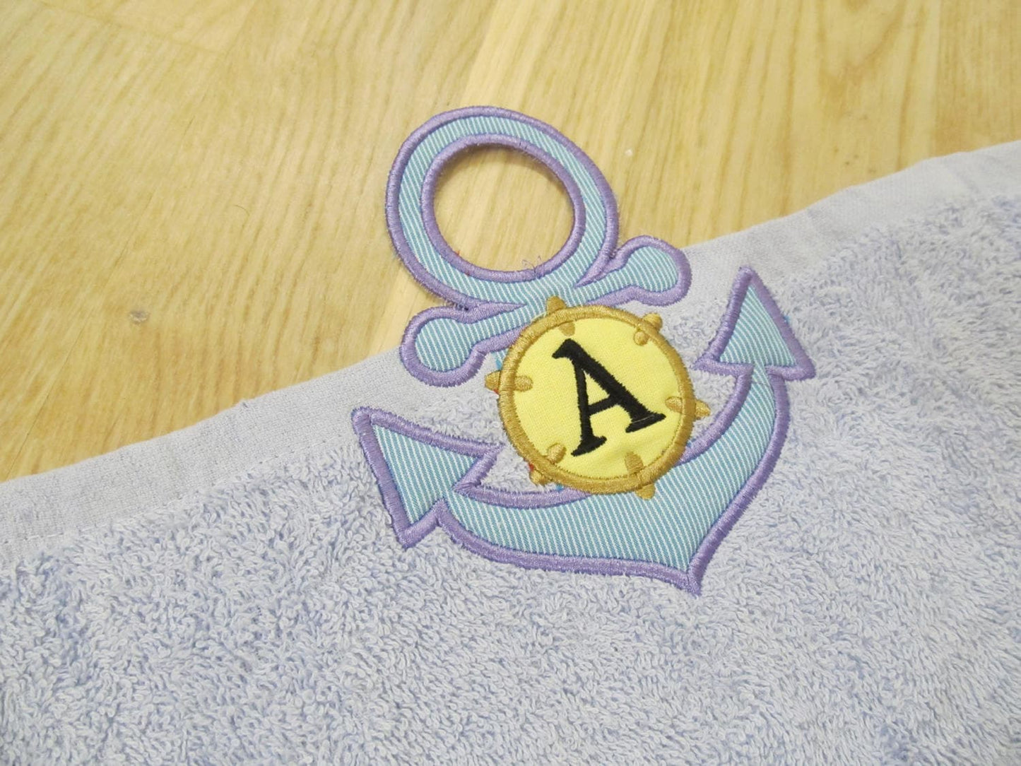 Nautical Anchor Monogram Towel Topper