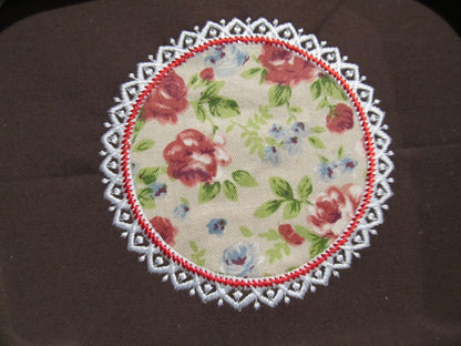 Lace Edge Monogram Name Frame Applique Set of 4