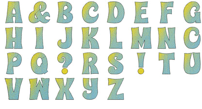 Gradient Iridescent Fill Stitch Font Mea