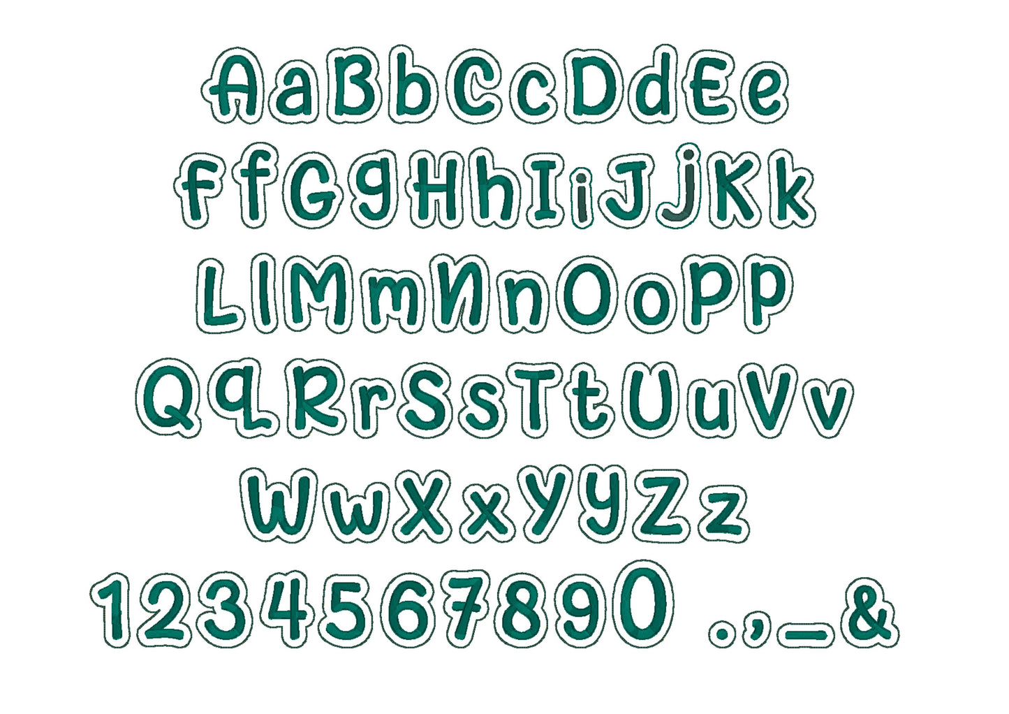 Glitter Faux Patch Font Applique