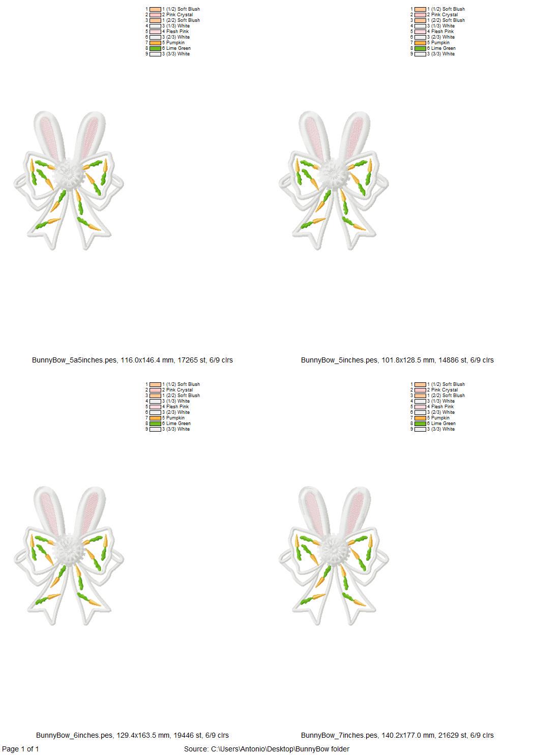 Fringed Easter Bunny and Bow