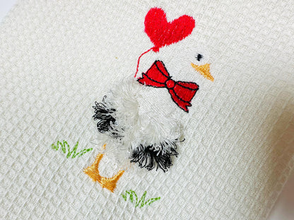 Valentine Goose with Heart Balloon