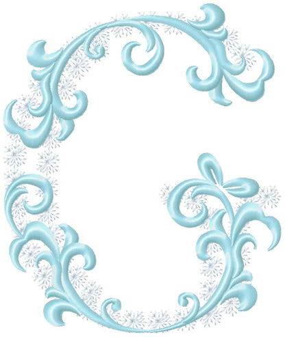 Frozen Ice Curl Monogram Font