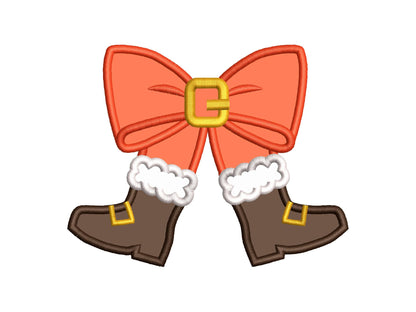 Christmas Santa Pants Bow Split Side Seam