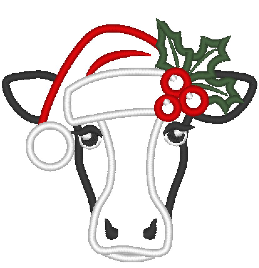 Christmas Cow Face