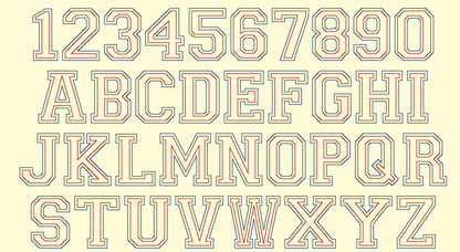 Double Outline Athletic Sport Collegiate Font