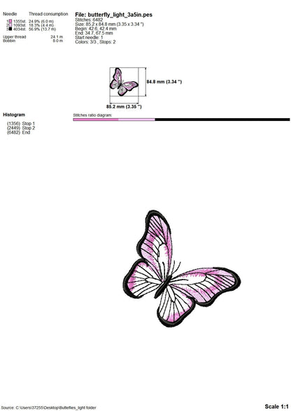 Realistic Small Butterfly Set of 4
