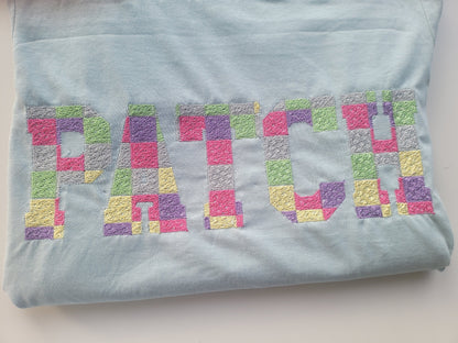 Faux Chenille Patch Block Font