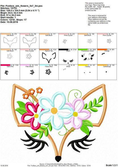 Pretty Eyes Fox Face Applique