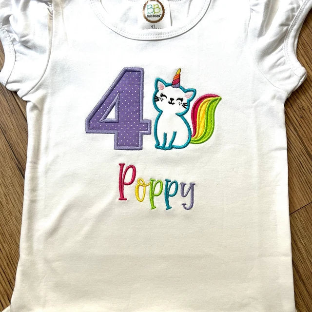 Caticorn Unicorn Kitty Cat Applique