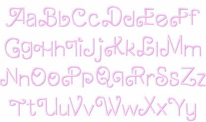 Retro Valentine Satin stitch Line FONT machine embroidery designs mini