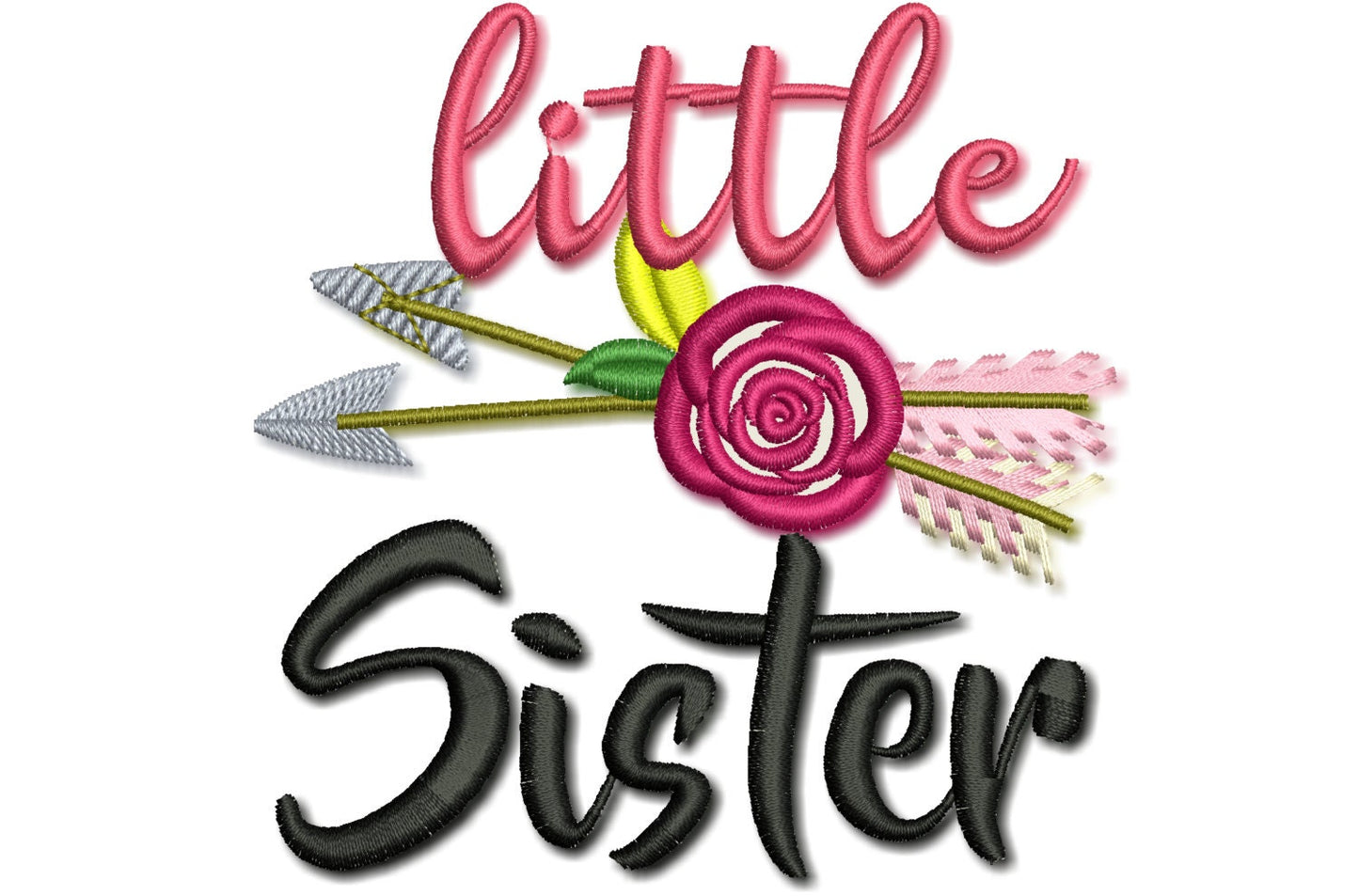 Little sister Big sister, sisters, shabby chic flowers, roses, arrows