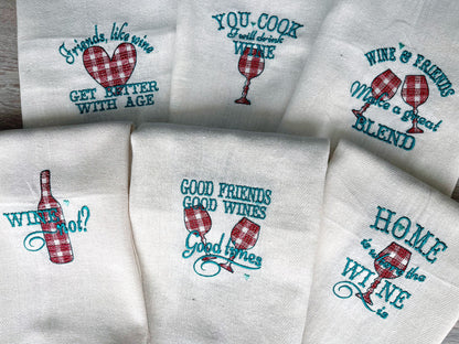 Wine Friends Dish Towel Set