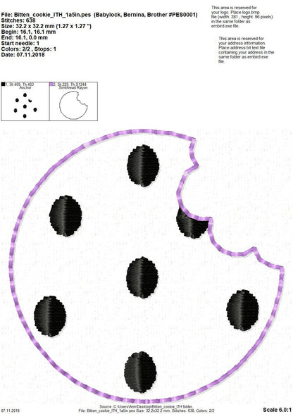 Bitten Cookie Feltie Patch