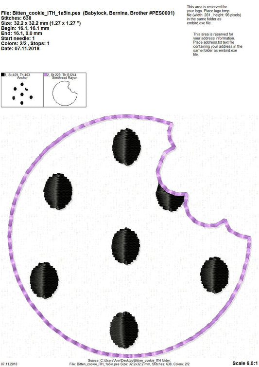 Bitten Cookie Feltie Patch