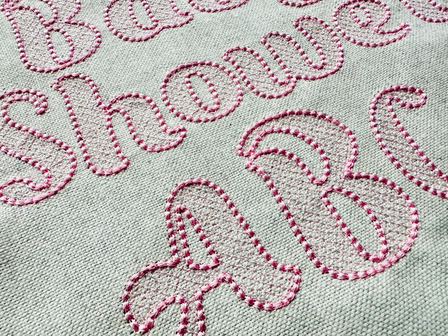 Puffy Bean Stitch Outline Handwritten Font